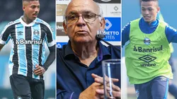 Presidente saiu em defesa dos jovens durante entrevista (Fotos: Lucas Uebel/Grêmio/Divulgação)