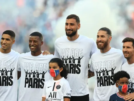 PSG apresentou Messi e novos reforços para a torcida pela primeira vez neste sábado (14) no Parque dos Príncipes, veja fotos