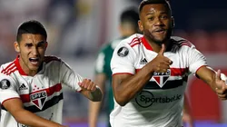 Jogadores do São Paulo comemoram gol pela Copa Libertadores (Foto: Getty Images)