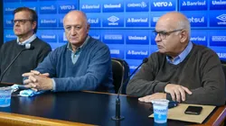 Herrmann, Felipão e Romildo: Tricolor vem passando por mudanças no elenco (Foto: Lucas Uebel/Grêmio/Divulgação)