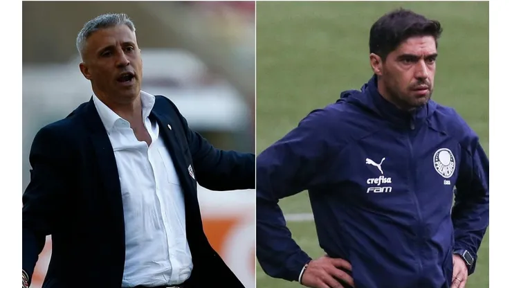Hernán Crespo e Abel Ferreira, treinadores de São Paulo e Palmeiras (Foto: Getty Images)