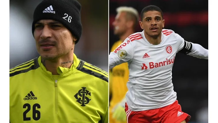 Guerrero e Taison: falaram no vestiário colorado no Maracanã (Fotos: Ricardo Duarte/Inter/Divulgação)