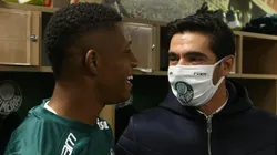 Danilo e Abel Ferreira: técnico admira futebol do jovem volante (Foto: Cesar Greco/Palmeiras/Divulgação)