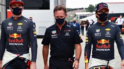 Christian Horner e os dois pilotos da Red Bull Racing no GP da Hungria (Foto: Getty Images)