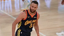 Stephen Curry durante partida dos Warriors na NBA (Getty Images)