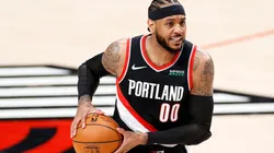Carmelo Anthony com a camisa do Portland Trail Blazers (Getty Images)
