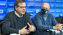 Herrmann e Felipão: dupla atualizou as movimentações do clube no mercado (Foto: Lucas Uebel/Grêmio/Divulgação)