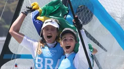 Martine Grael e Kahena Kunze sagraram-se bicampeãs olímpicas em Tóquio (Foto: Getty Images)