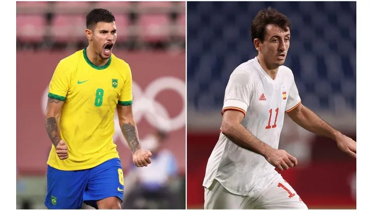 Brasil e Espanha brigaram na final do futebol masculino neste sábado (Getty Images)
