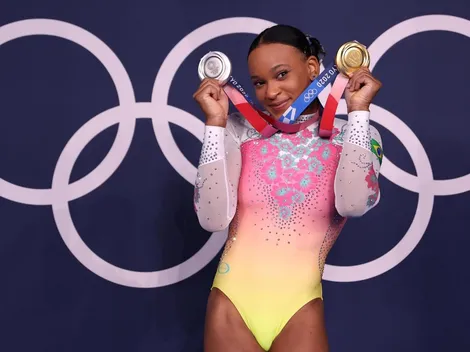 Rebeca Andrade fala sobre lado psicológico nos Jogos Olímpicos e elogia Simone Biles: “Todo mundo sabe como ela é incrível”