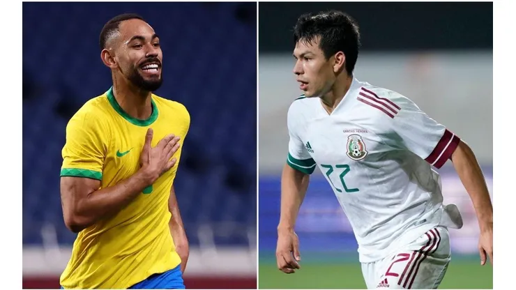Brasil e México: seleções se enfrentaram por uma vaga na final nos Jogos Olímpicos de Tóquio (Getty Images)