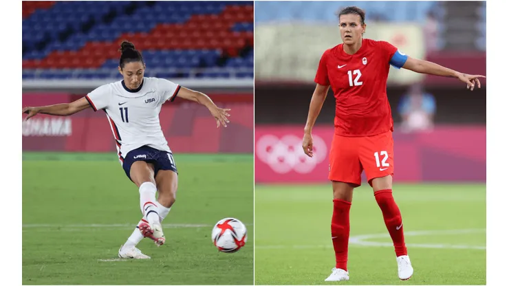 Estados Unidos X Canadá entraram em campo às 5h00. (Fotos: Getty Images)