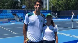Marcelo Melo e Luisa Stefani foram eliminados na primeira rodada de duplas mistas (Foto: Reprodução)