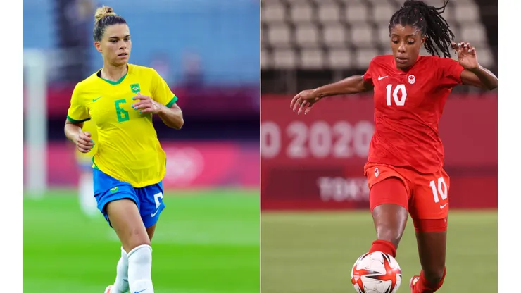 Brasil X Canadá duelam nesta sexta (30), pelas quartas de final do futebol feminino nas Olimpíadas. (Fotos: Getty Images)