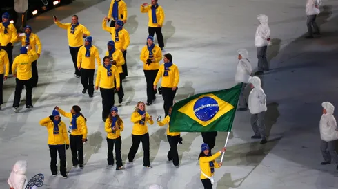 Delegação brasileira na cerimônia de abertura dos Jogos de Sochi, em 2014. (Foto: Getty Images)