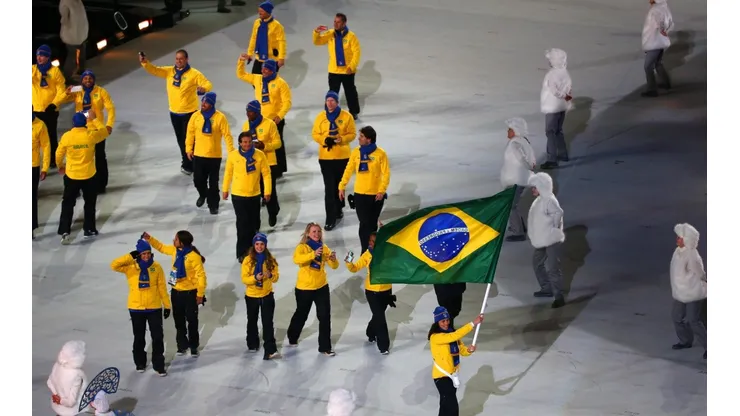 Delegação brasileira na cerimônia de abertura dos Jogos de Sochi, em 2014. (Foto: Getty Images)