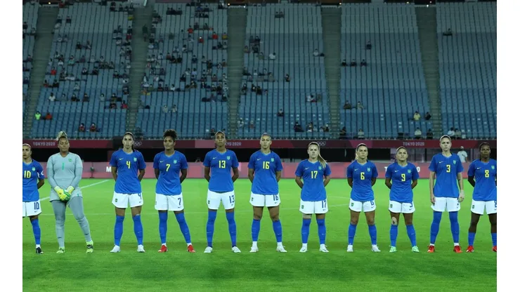A Seleção feminina, no último jogo válido pelas Olimpíadas, que foi contra a Holanda. (Foto: Getty Images)