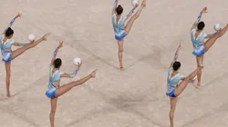 O grupo brasileiro de ginástica rítmica em apresentação dos Jogos Pan. (Foto: Getty Images)