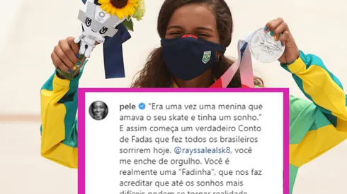 Rayssa Leal ao conquistar a prata. (Foto: Getty Images)