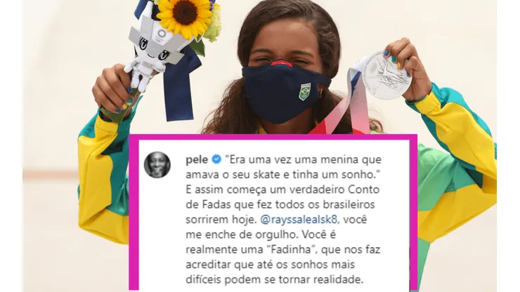 Rayssa Leal ao conquistar a prata. (Foto: Getty Images)