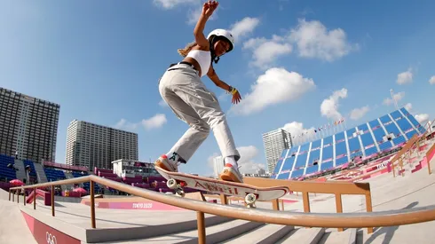 Rayssa Leal no Centro de Esportes Urbanos Ariake. (Foto: Getty Images)