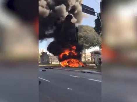 Estátua de Borba Gato é incendiada na Zona Sul de São Paulo