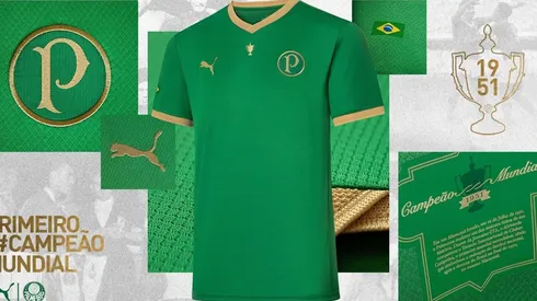 Em comemoração aos 70 anos do título de 1951, Palmeiras lança camisa comemorativa. (Foto: Twitter Palmeiras)