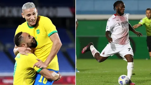 Richarlison e Franck Kessié: jogadores vão se encontrar neste domingo (Foto: Getty Images)