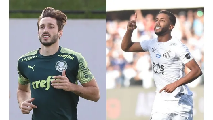 Montagem: fotos de César Greco e Ivan Storti/Santos FC