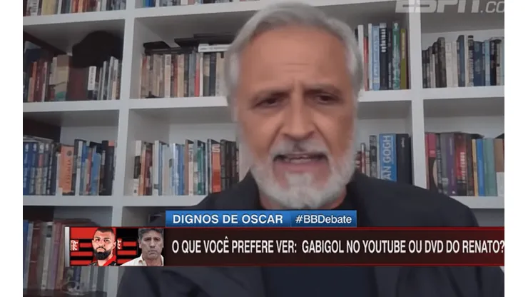 Comentarista acredita que o atual atacante do Flamengo é melhor do que o treinador foi (Foto: Reprodução/YouTube/ESPN Brasil)