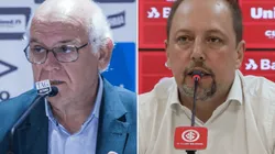 O presidente gremista foi questionado a respeito da declaração do colorado (Fotos: Lucas Uebel/Grêmio/Divulgação e Ricardo Duarte/Inter/Divulgação)