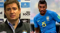 Cerri: dirigente não confirmou interesse em Paulinho (Fotos: Reprodução Grêmio TV e Ale Cabral/AGIF)