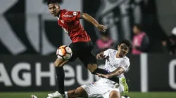 Santos e Independiente, em campo pela Copa Libertadores de 2018 (Foto: Getty Images)