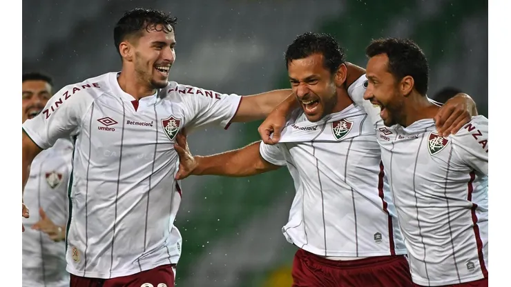 Jogadores do Fluminense comemoram gol pela Libertadores (Foto: Getty Images)
