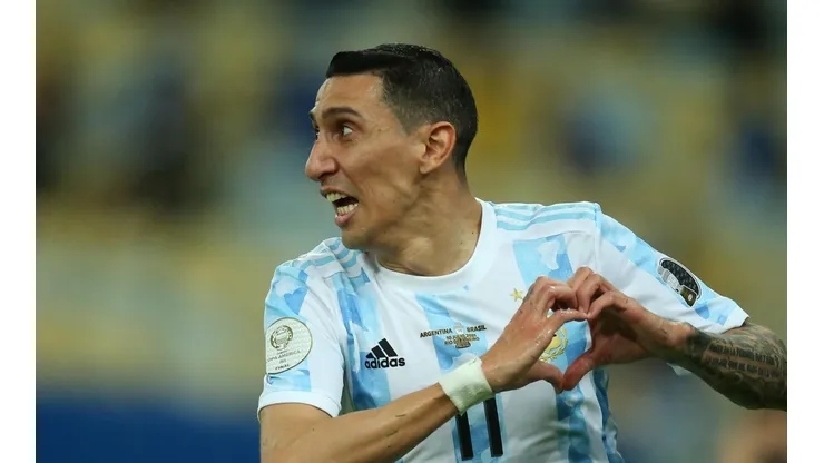 Di María marca o gol que dá o título à Argentina (Foto: Getty Images)