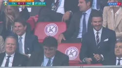 Tom Cruise e David Beckham durante a partida entre Itália x Inglaterra, pela final da Eurocopa