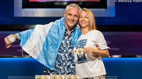 Damian Salas garantiu o título mundial de poker para a Argentina derrotando um brasileiro (Foto: Melissa Haereiti/Divulgação))