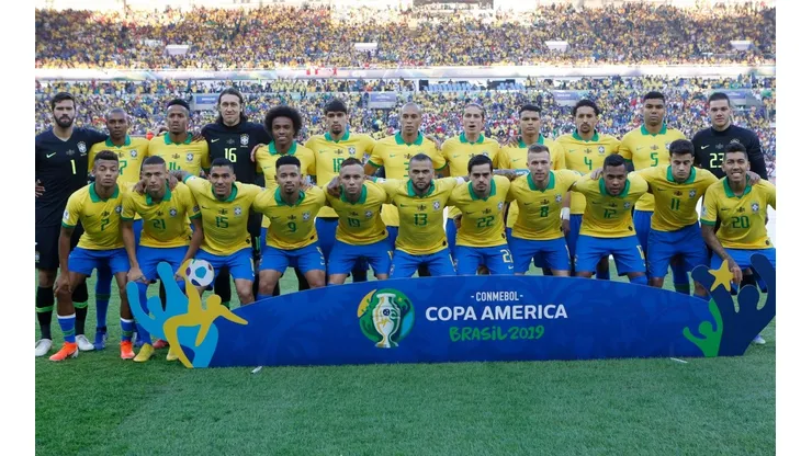Seleção brasileira perfilada antes da final da Copa América de 2019 (Foto: Getty Images)