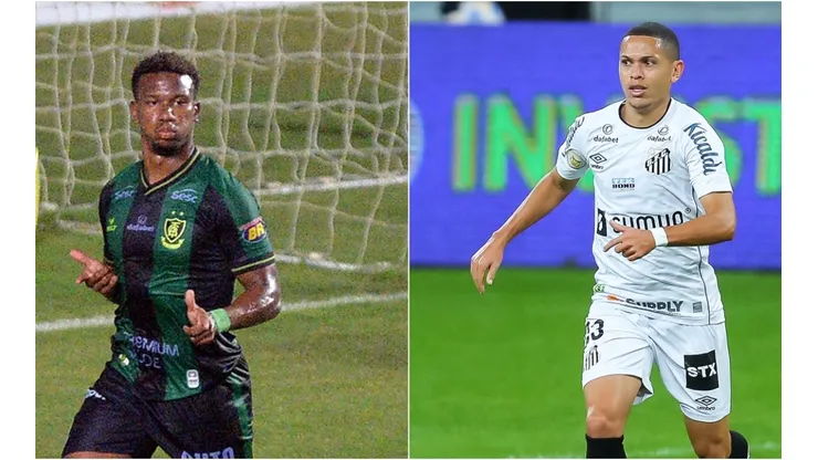 América-MG x Santos entram em campo neste sábado, pelo Brasileirão. Foto 1: Walmir Cirne/AGIF - Foto 2: Pedro H. Tesch/AGIF