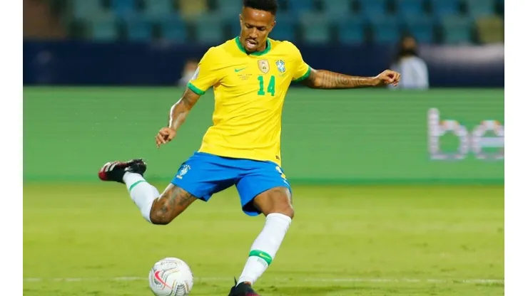 Éder Militão abre o placar para o Brasil contra o Equador, pela Copa América. (Foto: Getty Images)