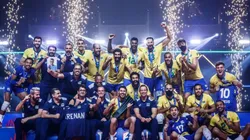 Brasil festeja título da Liga das Nações. (Foto: Divulgação)