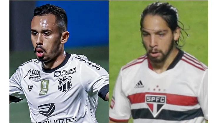 Ceará e São Paulo se enfrentam neste domingo (Foto: Heber Gomes e Marcello Zambrana/AGIF)