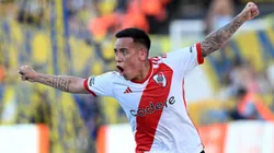 ROSARIO, ARGENTINA - NOVEMBER 11: Esequiel Barco of River Plate celebrates after scoring the team's first goal during a Copa de la Liga Profesional 2023 match between Rosario Central and River Plate at Estadio Gigante de Arroyito on November 11, 2023 in Rosario, Argentina. (Photo by Luciano Bisbal/Getty Images)