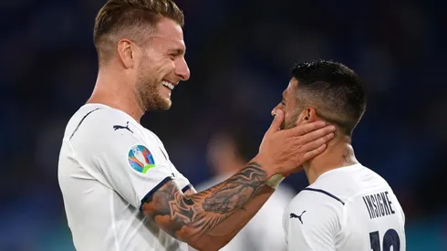 Immobile e Insigne, comemorando um dos gols diante da Turquia (Foto: Getty Images)
