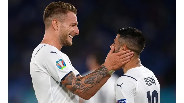 Immobile e Insigne, comemorando um dos gols diante da Turquia (Foto: Getty Images)