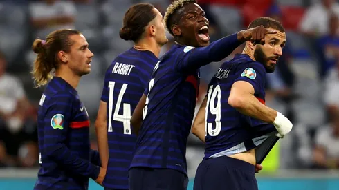 Jogadores da França comemoram o gol contra de Hummels (Foto: Getty Images)