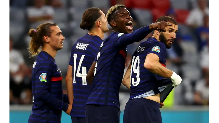 Jogadores da França comemoram o gol contra de Hummels (Foto: Getty Images)