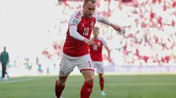 Eriksen no jogo entre Dinamarca e Finlândia