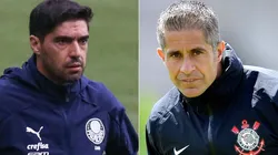 Abel Ferreira e Sylvinho, treinadores das equipes (Foto: Getty Images e Mauro Horita/AGIF)