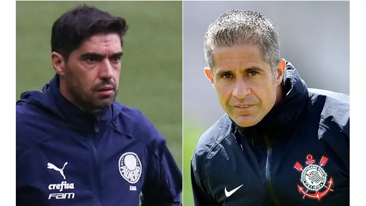 Abel Ferreira e Sylvinho, treinadores das equipes (Foto: Getty Images e Mauro Horita/AGIF)